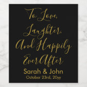 Personalisierte Hochzeitsempfehlung mit Black Gold Weinetikett (Einzelnes Label)