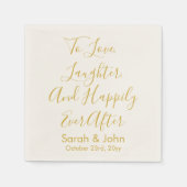 Personalisierte Hochzeitsempfehlung mit White Gold Serviette (Vorderseite)