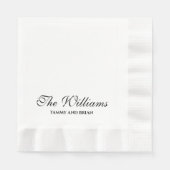 Personalisierte Hochzeitsempfehlung Serviette (Vorderseite)