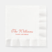 Personalisierte Hochzeitsempfehlung Serviette (Vorderseite)
