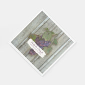 Personalisierte Hochzeitsempfehlung Weintrauben Serviette (Ecke)