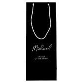 Personalisierte Hochzeitsfeier für Schwarz und Wei Geschenktüte Für Weinflaschen (Rückseite)