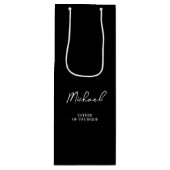 Personalisierte Hochzeitsfeier für Schwarz und Wei Geschenktüte Für Weinflaschen (Vorderseite)