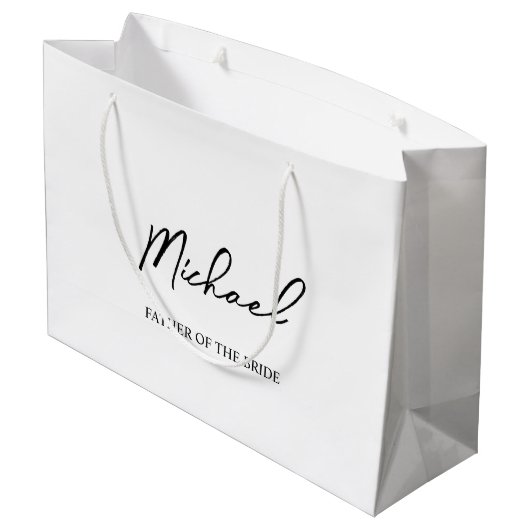 Personalisierte Hochzeitsfeier - Geschenk für Schw Große Geschenktüte (Rückseite Schrägansicht)