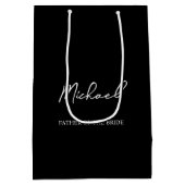 Personalisierte Hochzeitsfeier - Geschenk für Schw Mittlere Geschenktüte (Rückseite)