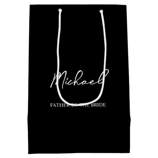 Personalisierte Hochzeitsfeier - Geschenk für Schw Mittlere Geschenktüte (Rückseite)