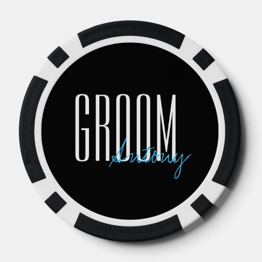 Personalisierte Hochzeitsfeier "Groom" Pokerchips (Rückseite)