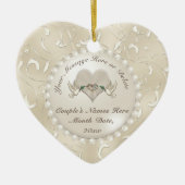 Personalisierte Hochzeitsfeier Keramik Ornament (Vorne)