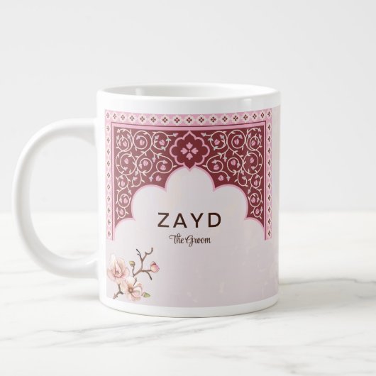 Personalisierte Hochzeitsfeier Tasse - Maroon & Pi (Links)