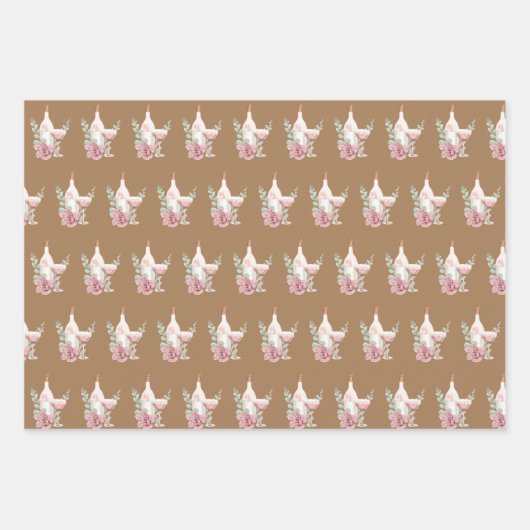 Personalisierte Hochzeitsfeier Wasserfarbe Geschenkpapier Set (Vorderseite 3)