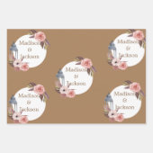 Personalisierte Hochzeitsfeier Wasserfarbe Geschenkpapier Set (Vorderseite)