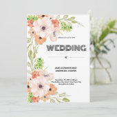 Personalisierte Hochzeitsflora Einladung (Stehend Vorderseite)