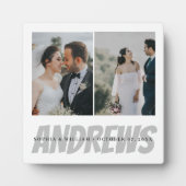 Personalisierte Hochzeitsfoto Collage Plaque Elega Fotoplatte (Vorderseite)