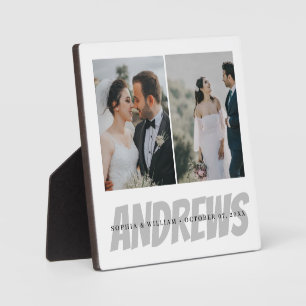 Personalisierte Hochzeitsfoto Collage Plaque Elega Fotoplatte