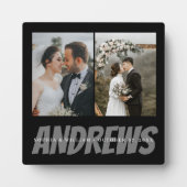 Personalisierte Hochzeitsfoto Collage Plaque Elega Fotoplatte (Vorderseite)