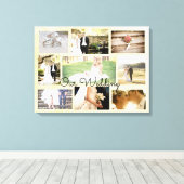Personalisierte Hochzeitsfotografie Wand an Wand Leinwanddruck (Insitu (Holzboden))