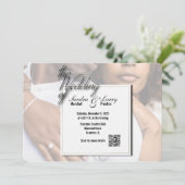 personalisierte Hochzeitsfotos mit QR-Code Einladung (Stehend Vorderseite)