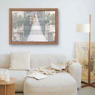 Personalisierte Hochzeitsgelübde-Foto-Erinnerung Fotodruck