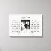 Personalisierte Hochzeitsgelübde-Foto-Erinnerung Leinwanddruck (Vorderseite)