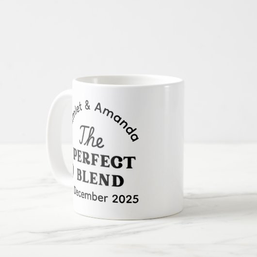 personalisierte Hochzeitsgeschenk Tasse (Vorderseite Links)