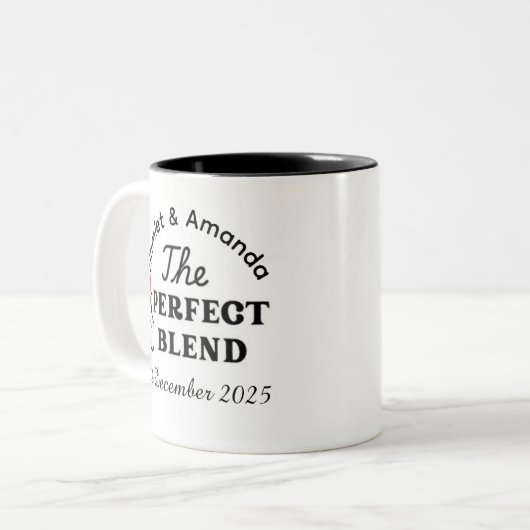 personalisierte Hochzeitsgeschenk Tasse (Vorderseite Links)