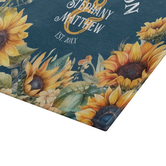 Personalisierte Hochzeitsgeschenke für die Sonnenb Schneidebrett (Ecke)