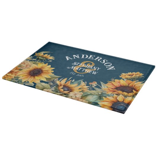 Personalisierte Hochzeitsgeschenke für die Sonnenb Schneidebrett (Ecke)