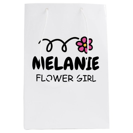 Personalisierte Hochzeitsgeschenktaschen für Blume Mittlere Geschenktüte (Vorderseite)