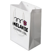 Personalisierte Hochzeitsgeschenktaschen für Blume Mittlere Geschenktüte (Rückseite Schrägansicht)