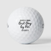 Personalisierte Hochzeitsgolfbälle - Best Day by P Golfball (Vorderseite)