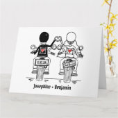 Personalisierte Hochzeitsgruß für Motorräder Karte (Gelbe Blume)