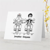 Personalisierte Hochzeitsgruß für Motorräder Karte (Gelbe Blume)