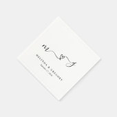 Personalisierte Hochzeitshandtücher Initialen Herz Serviette (Ecke)