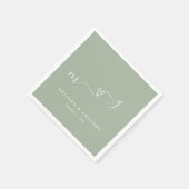 Personalisierte Hochzeitshandtücher Initialen Herz Serviette (Ecke)