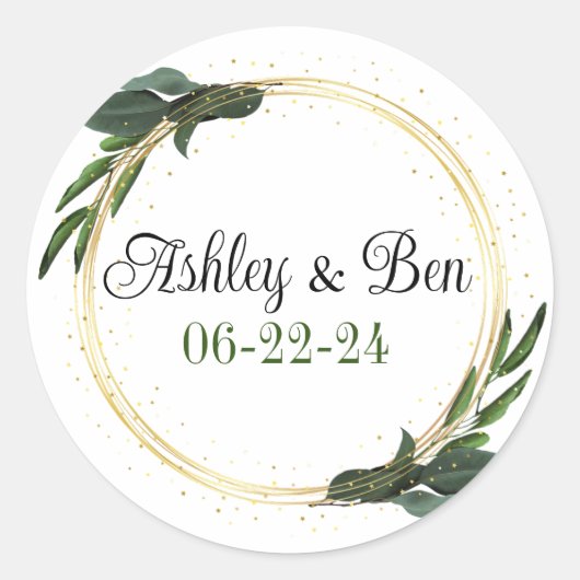 Personalisierte Hochzeitshülle oder Günstige Aufkl Runder Aufkleber (Vorderseite)