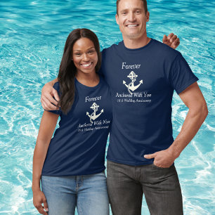 Personalisierte Hochzeitsjubiläums-Kreuzfahrt Blau T-Shirt