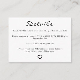 Personalisierte Hochzeitskarte Begleitkarte