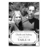 Personalisierte Hochzeitskarte für das White Panel Tischnummer (Vorderseite)