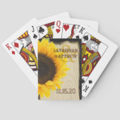 Personalisierte Hochzeitskarten für Sonnenblumen Spielkarten (Rückseite)