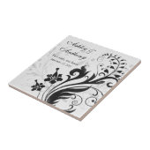 Personalisierte Hochzeitskeile aus Schwarz und Wei Fliese (Seite)