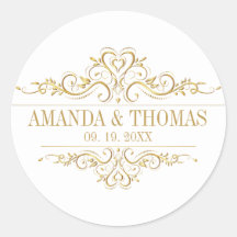 Personalisierte Hochzeitskleber aus weißem Rahmen