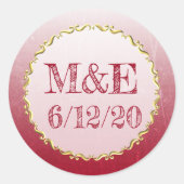 Personalisierte Hochzeitskleber Runder Aufkleber (Vorderseite)