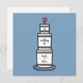 Personalisierte Hochzeitskuchen Einladung (Vorne/Hinten)