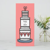 Personalisierte Hochzeitskuchen Einladung (Stehend Vorderseite)