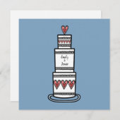 Personalisierte Hochzeitskuchen Einladung (Vorne/Hinten)