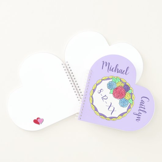 Personalisierte Hochzeitskuchenbride Groom Floral Notizbuch (Innenseite)