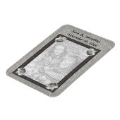 Personalisierte Hochzeitskur mit weißem Rosen-Foto Magnet (Linke Seite)