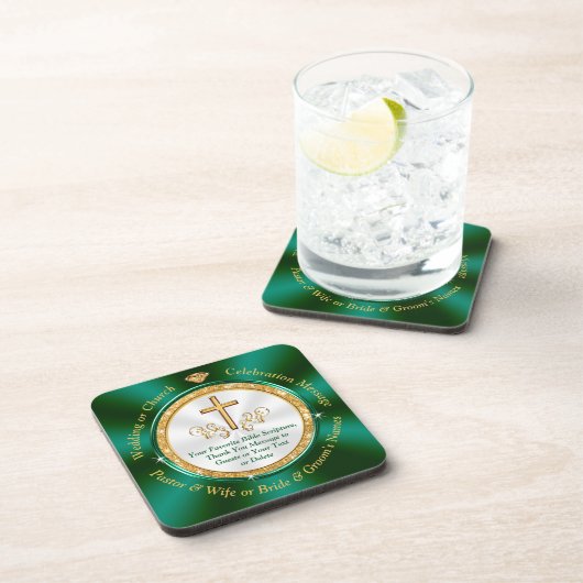 Personalisierte Hochzeitsliebhaber, Kirchen oder U Getränkeuntersetzer (Rechte Seite)