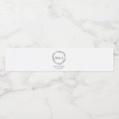Personalisierte Hochzeitsmarkierungen für Monogram Wasserflaschenetikett (Einzelnes Label)