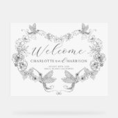 Personalisierte Hochzeitsmonogramm Acrylschild (Vorderseite)